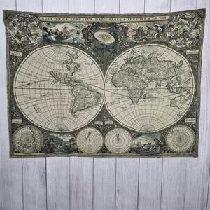 Fine Art Tapestries World Map Jacquard Wall Hanging 52x38 Nova Totius